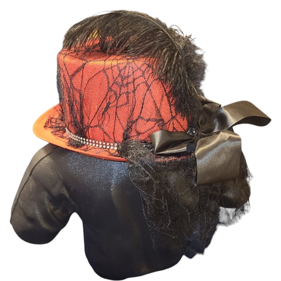 Imagin8 Halloween Fancy Top Hat Costume Accessory Lace Spider Webs Red - Picture 6 of 9